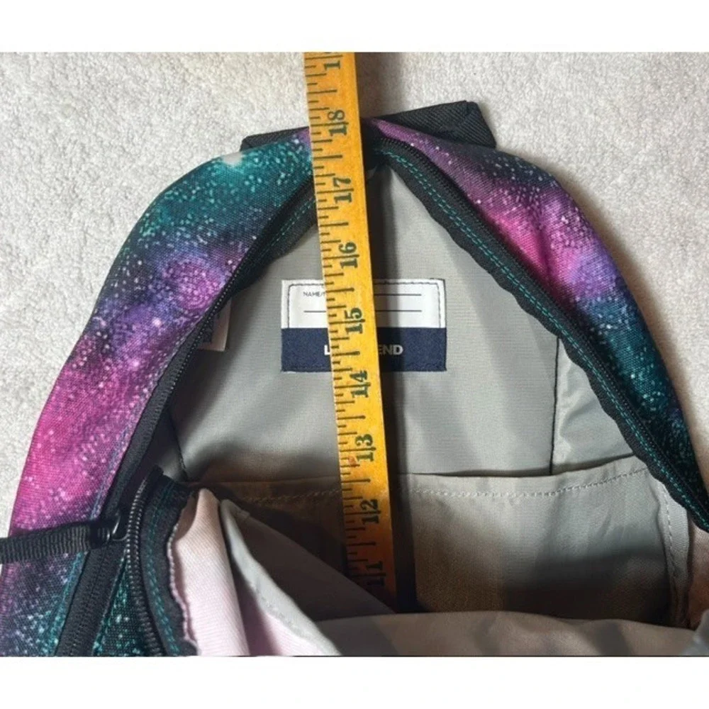 Lands' End Backpack Vibrant Pink And Teal Galaxy Mesh Water Bottle Pockets -2002